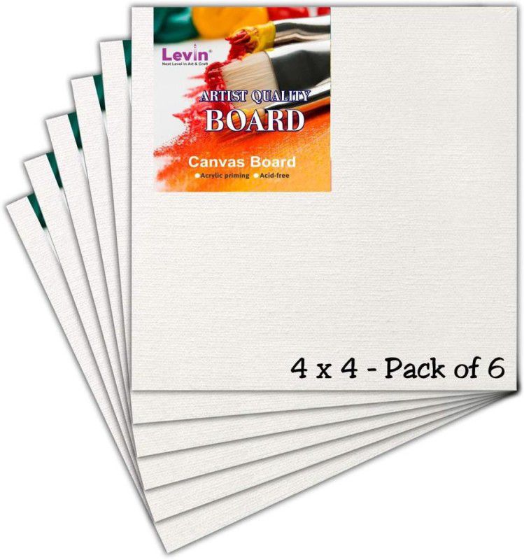Levin canvas board Cloth Grain Board Canvas (Set of 6)  (White)