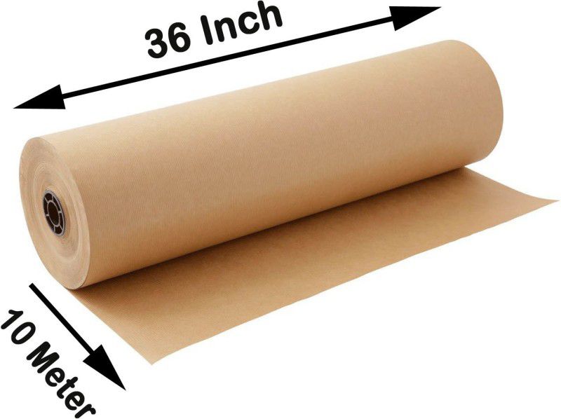 MM WILL CARE GOLDEN CRAFT PAPER Unruled 36 Inch X 10 Meter 140 gsm Paper Roll  (Set of 1, GOLDEN)