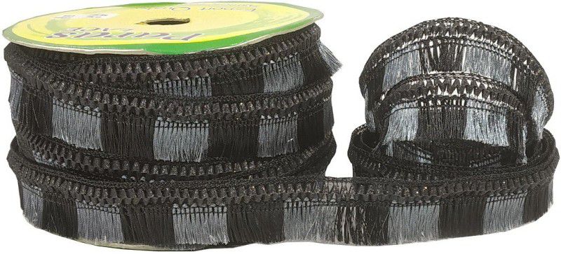 De-Ultimate CWG0327 (Length:18mtr Roll,Width: 2.5cm) Black Kiran Jhaalar Gota Patti Trim Lace Border Lace Reel  (Pack of 1)