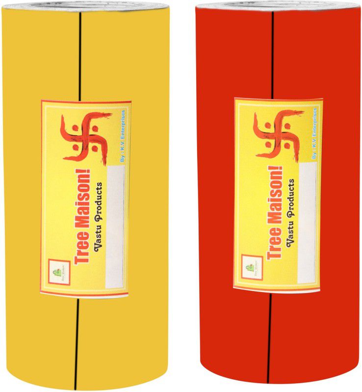 TREEMAISON Vinyl Tape For Vastu Dosh Correction , Power Entrance (Red-Yellow ,Pack-2) Drafting Tape  (4 inch x 10 ft)