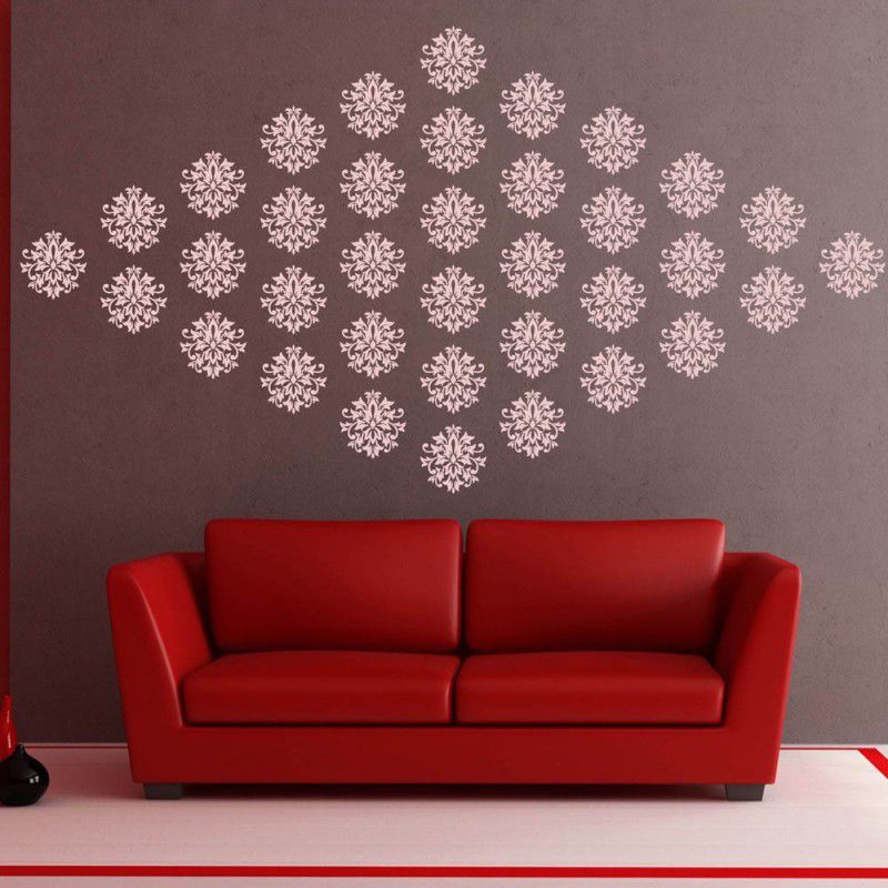 Arhat DAMASK ASR-E153 GLOSSY PVC (Wall Décor & Art) Stencil  (Pack of 1, DAMASK)