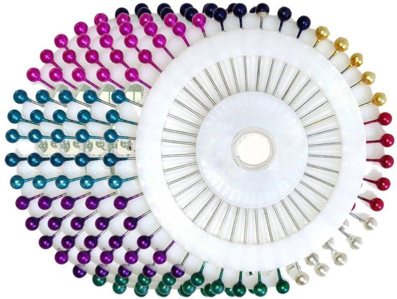 Kavmart Multicolour Pearl Head Pin for Crafts, Quilling, Jewellery Making and Decorations Office, Dressmaking, Patchwork, Brooch, Florist, Decoration, Art and Craft etc. (Pack of 5, 200 Pins) Pin Cushion  (Multicolor)