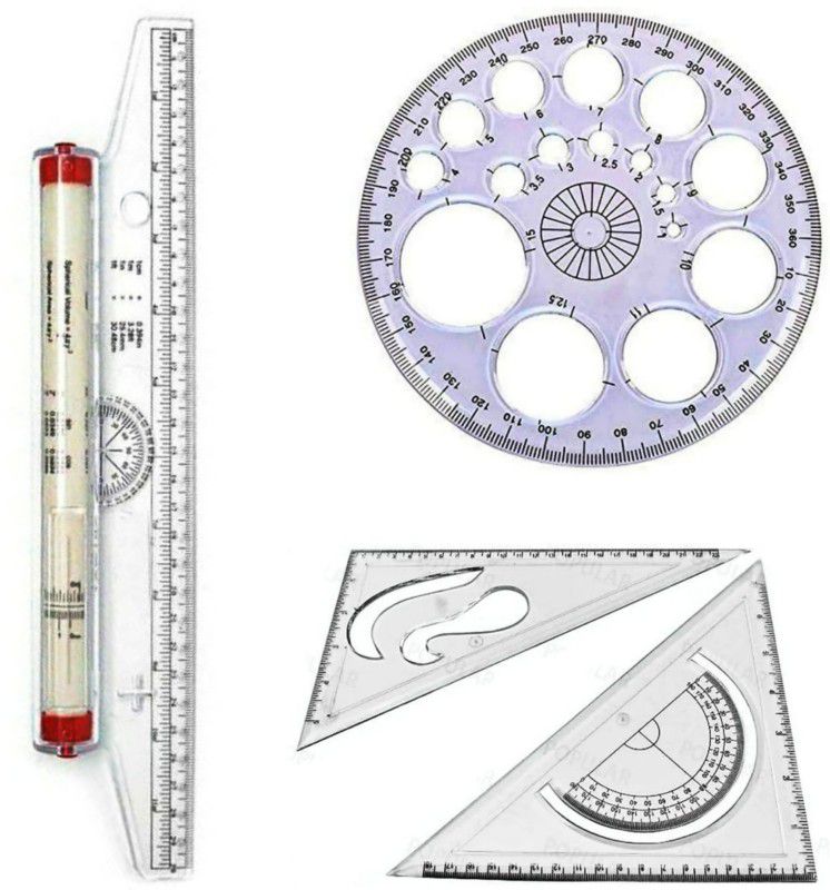 Book birds Roller scale, Pro circle, Set squares Drafting Compass Set  (Number of 4)