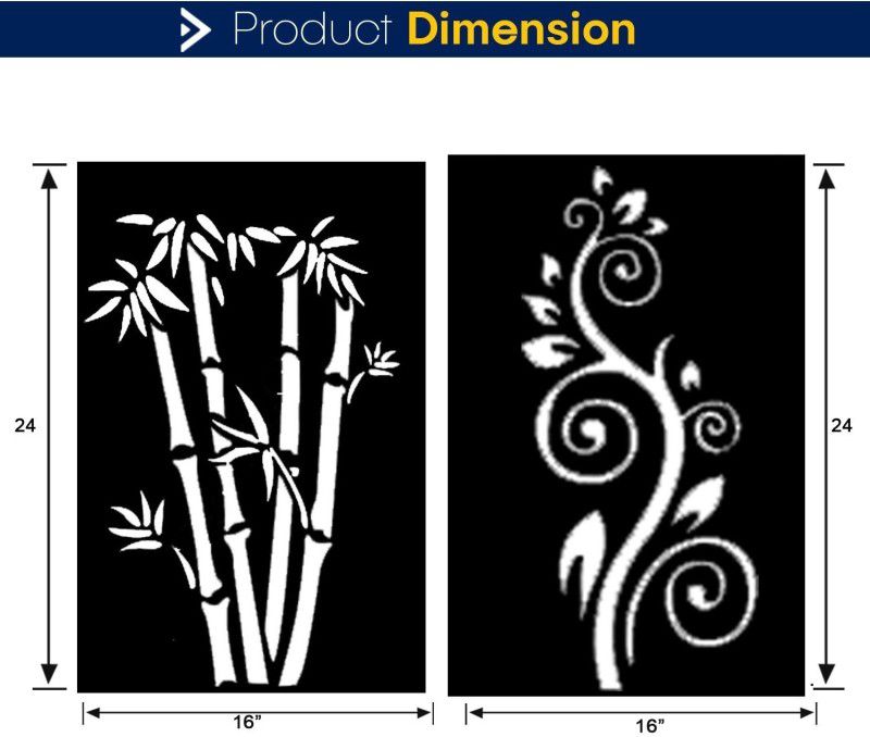 JAZZIKA Wall Stencils Pack of 2 Pattern Design- Bamboo & "Classy Peacock", "Mischievous Kanha Art" Design Ideal For Home Wall Decor Stencil  (Pack of 4, "Note- Jāzzikā Creations Created this Listing")