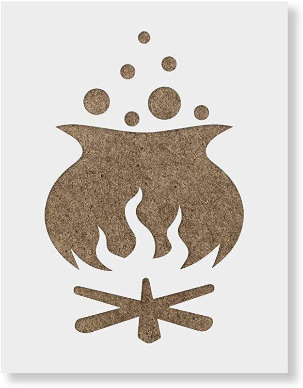 IVANA'S Art & Craft Mylar Stencil for Crafts and Decorations Size - 12" x 12" Inch USA12x12-341 Cauldron of Witches Brew Stencil Stencil  (Pack of 1, Reusable DIY Art and Craft Stencil)