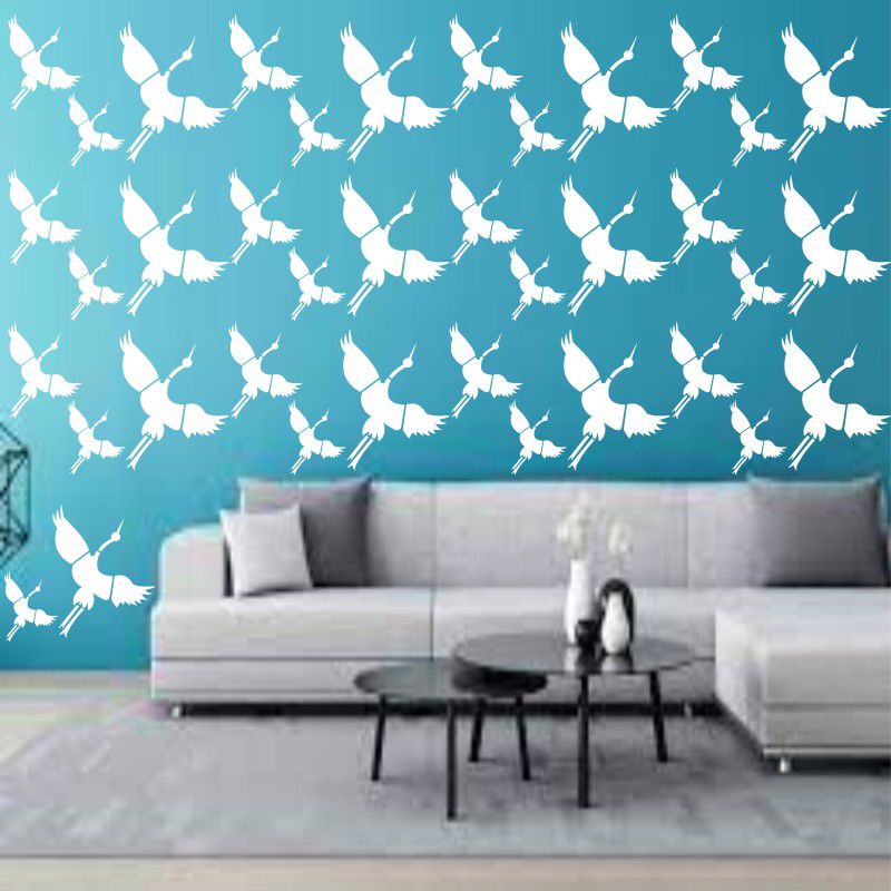 LKstencilprint Style Wall Design Painting for Home Wall Décor flying birds stencil (size 16*24 inch) diy reusable panting design Stencil  (Pack of 1, painting home decor)