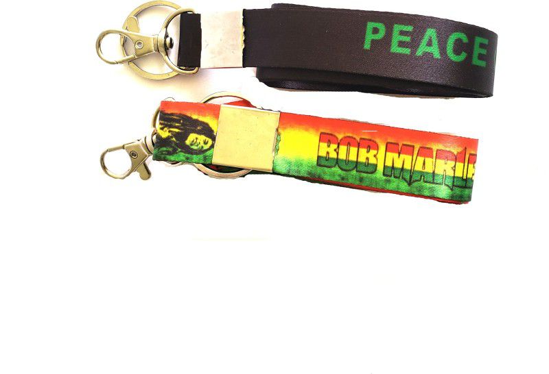 ShopTalk Bob Marley And Peace Fabric Id Tag Pack Of 2 Lanyard  (Multicolor)