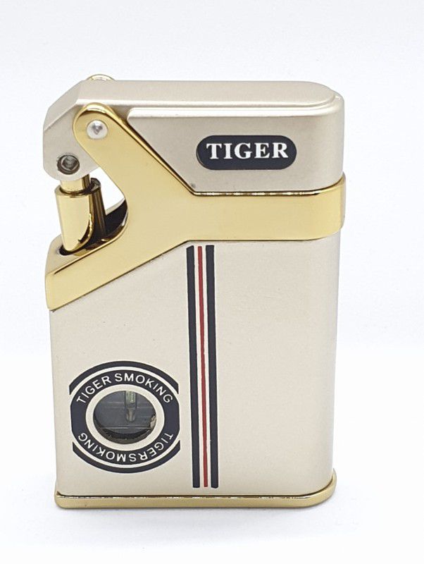 Ganapati First Quality Beautifully Designed Wind-Proof Tiger TW880 Cigarette Lighter Pocket Lighter Pocket Lighter  (gold)