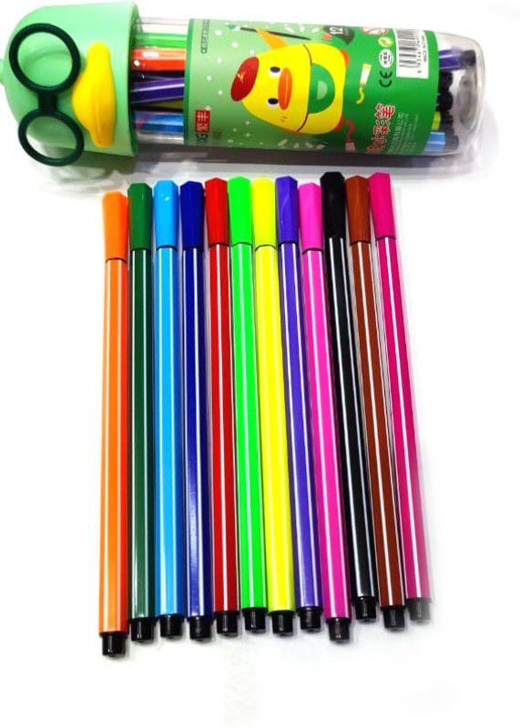 Teeshubh Return Gift In Having 12 color Sketch Pen Superfine Nib Sketch Pens  (Set of 3, Multicolor)