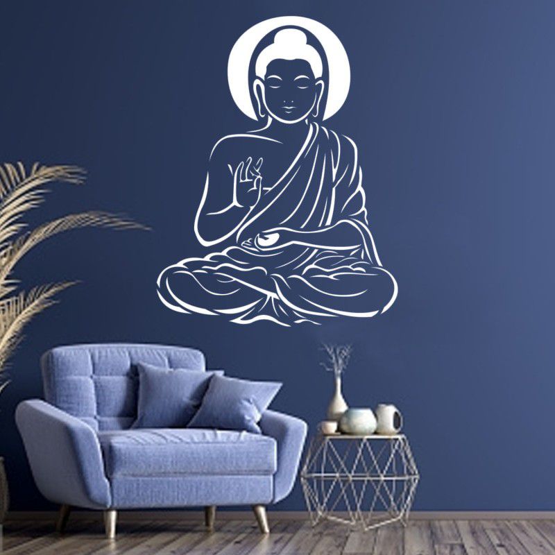 Jazzika Wall Stencils (Size:- 16X24 Inch) Devotional Theme- Peaceful Buddha DIY Reusable Painting Design Suitable for Wall Decorations Stencil  (Pack of 1, Home Wall Art Decoration)