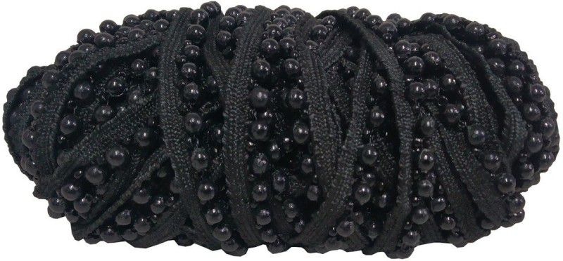 De-Ultimate CWG0127 (20 Mtr Roll and 0.6cm Width) Black Moti Khazuri Gota Trim Laces and Borders Lace Reel  (Pack of 1)