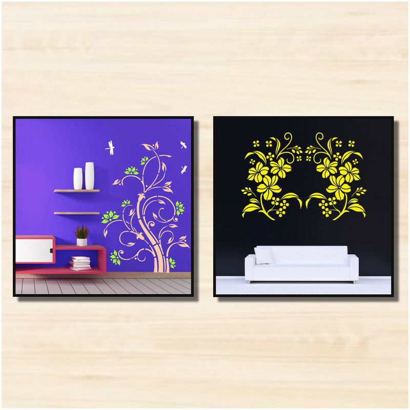 JAZZIKA Wall Stencils (Size :- 16 X 24 Inch) PATTERN- "Tendril Creeper" and "Gopala Ji" Design Ideal For Painting Home Wall Decor Stencil  (Pack of 2, "Note- Jāzzikā Creations Created this Listing")