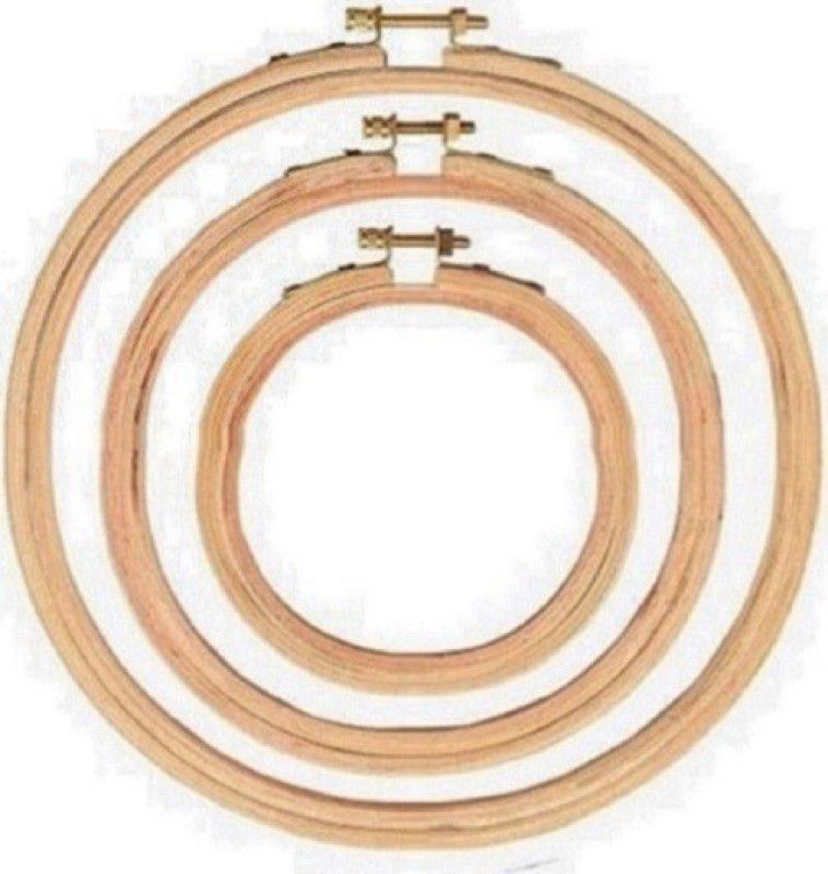 Sigmatech premium quality wooden embroidery hoop ring frame 5 ply brass screw set of 3 pieces size are i inches (5,7,10 Embroidery Frame  (Pack of 3)