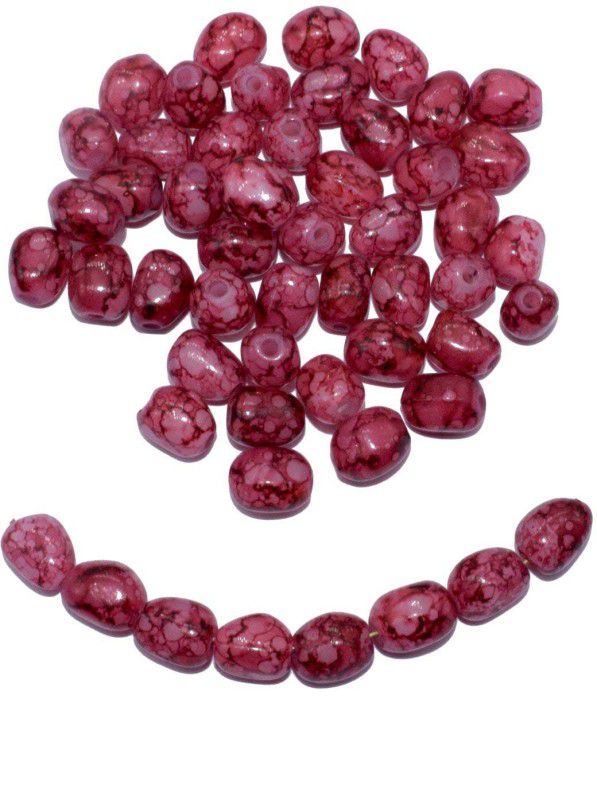 beadwaala Maroon Beads  (50 g)