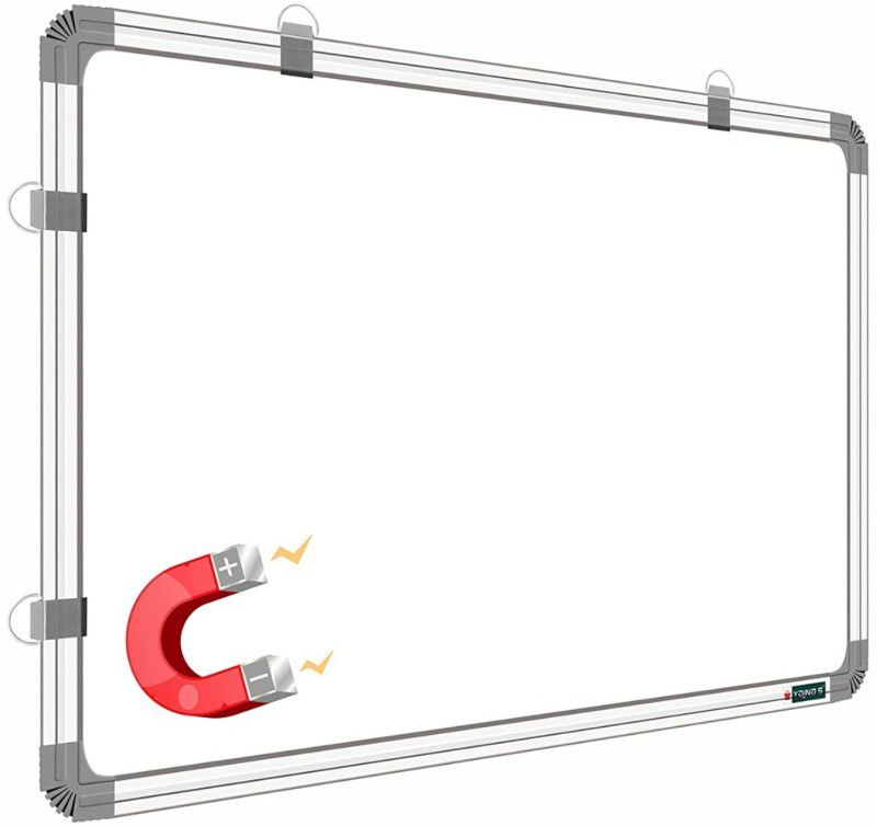 YAJNAS 2x3 feet Magnetic Whiteboard, Dry Erase Premium Melamine Magnetic Whiteboard for office (60 X 90 Centimeters, Pack of 1 item) White board  (90 cm x 60 cm)