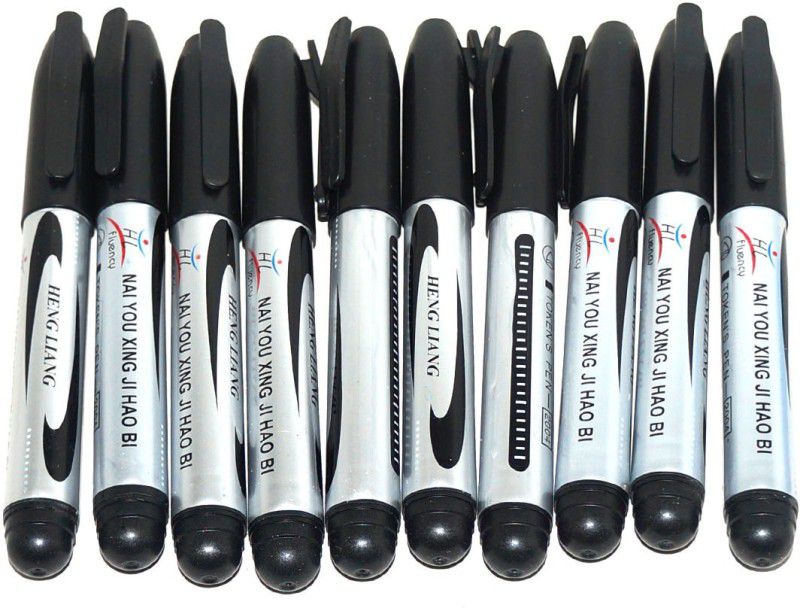 Muren Permanent Marker Pen Round Shaped Color Pencils  (Set of 1, Black)