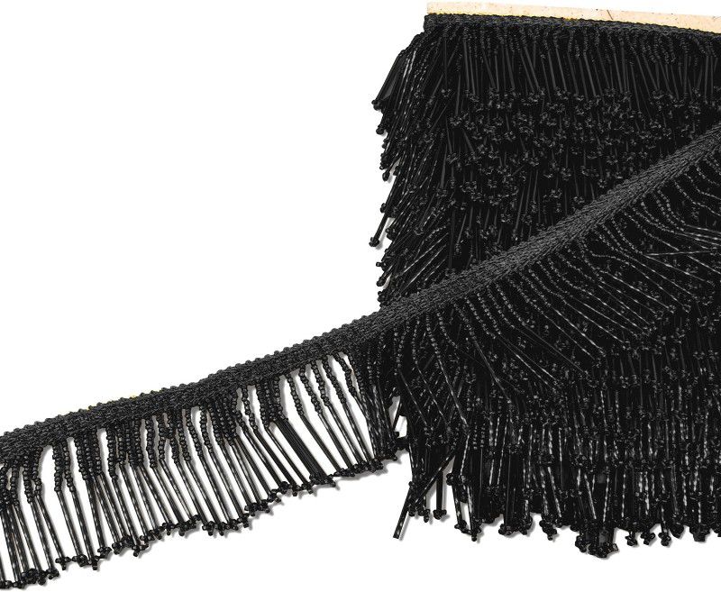 Airtick CWG0374-001 (5.5cm X 3 Mtr) Black Beaded Fringe Tassel Latkan Gota Trim Dresses Material Lace Reel  (Pack of 1)