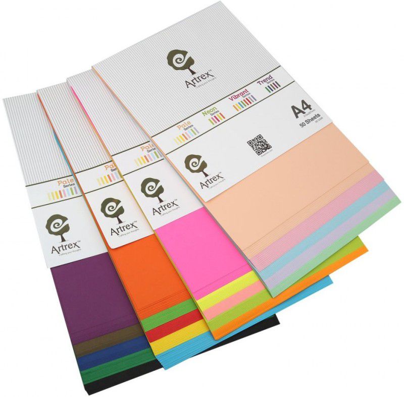 ARTREX Language Series Mixed 25 Colour X 10 Sheets Each Paper (250 Sheets,) A4 80 gsm Coloured Paper  (Set of 1, Mixed)