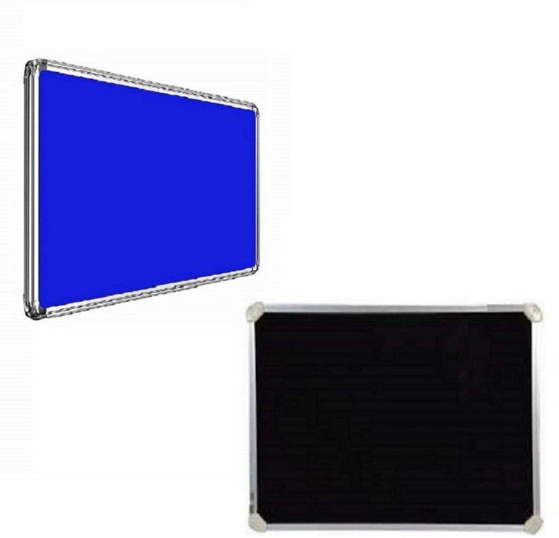 Naygt Combo pin_up_board Premium Material Notice Pin-up Board/Soft Board/Bulletin Board/Pin-up Display Board for Home, Office and School 2*3Ft, Black & Royal Blue pin_up_board Bulletin Board  (Black & Royal Blue)