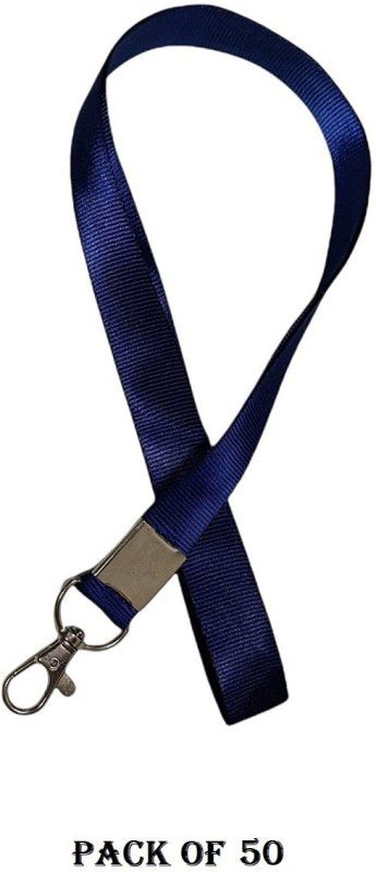 JSMSH 1 inch Thick Lanyards with Badge Clip (Navy Blue, Pack of 50) Lanyard  (Navy Blue)