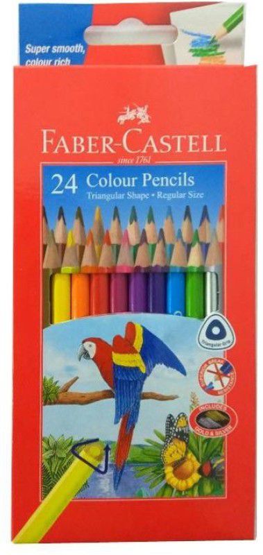 FABER-CASTELL 118024 TRIANGULAR Shaped Color Pencils  (Set of 24, Multicolor)