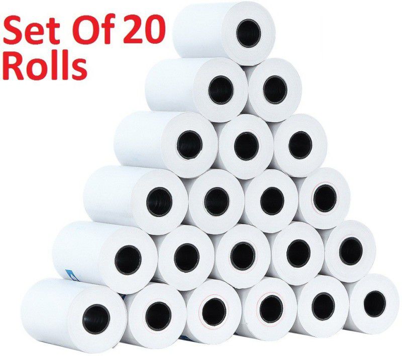 BIS POS THERMAL PAPER ROLL 57MM X 25MTRS 50 gsm Thermal Paper  (Set of 20, White)
