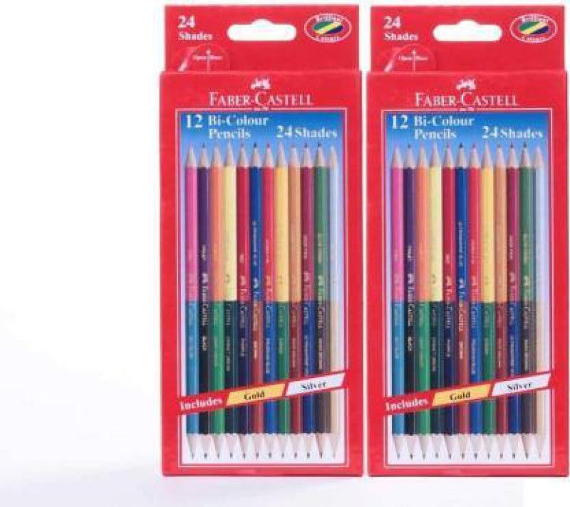 FABER-CASTELL classic Hexagonal Shaped Color Pencils  (Set of 2, Multicolor)