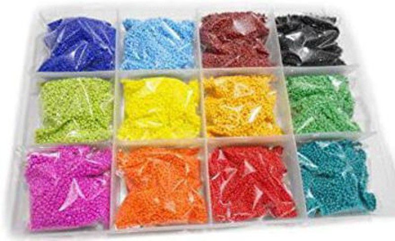 CRAFTLOVE Seed Bead 11/0 Colorful Glass Poth Beads Kit for Embroidery, Arts & Craft, Multicolor Beads  (600 g)
