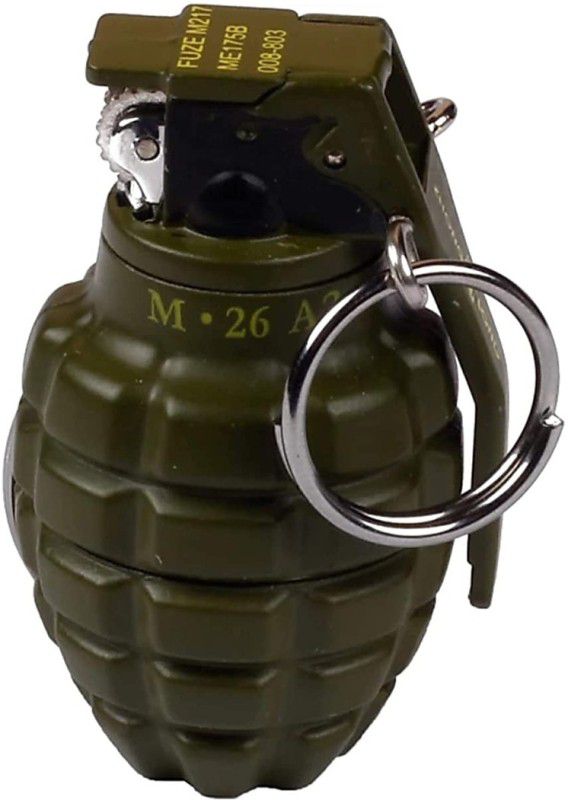 Ala Flame Refillable PUBG military grenade Shaped Lighter with Key Ring - Pocket Lighter Pocket Lighter (ARMY GREEN) Pocket Lighter  (ARMY GREEN)