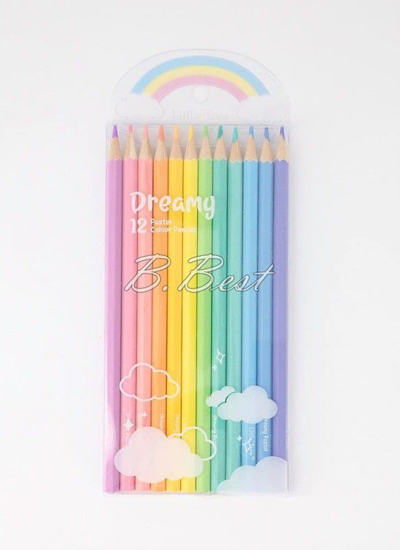 SMB ENTERPRISES Art Creation Round Shaped Color Pencils  (Set of 12, Pastel Colors)