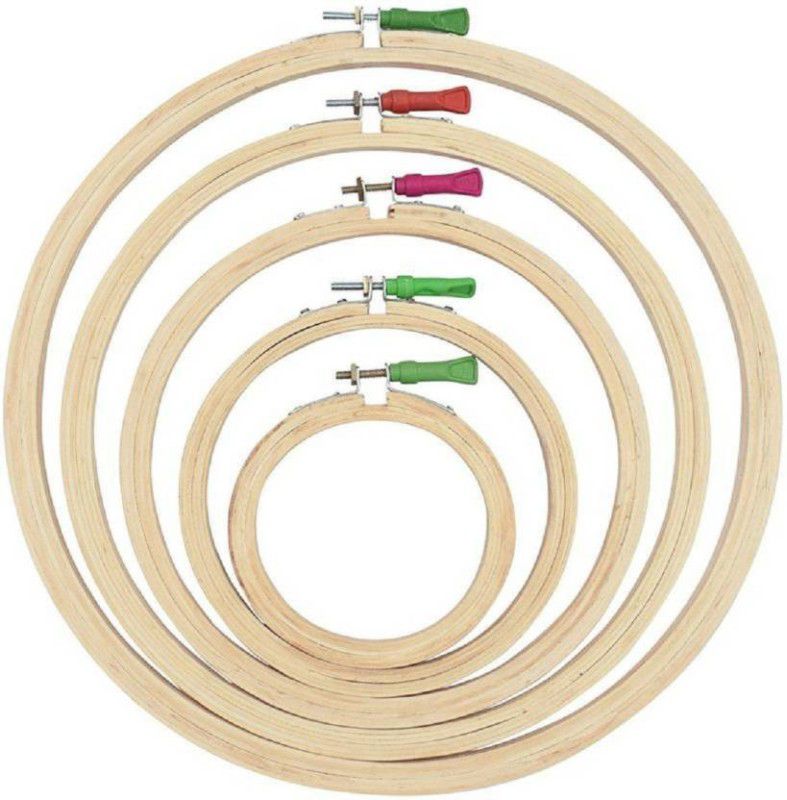 rawzone Wooden Embroidery Hoop/Frame for Crafters -Set of 5, 6, 8, 10, 12 Inches Embroidery Hoop  (Pack of 5)
