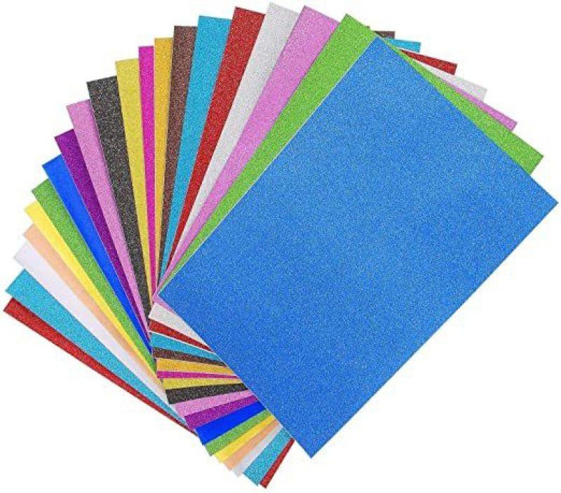 Eclet A4-10 Sheet Glitter Sheets (A4 Size) Art & Craft Glitter Sheet Paper (Colour Sheet) for Craft,Multicolor A4 200 gsm Coloured Paper  (Set of 180, Multicolor)