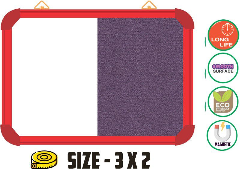 WRITING AND DISPLAY MAGNETIC board for office & school lightweight 3*2 feet, RED Aluminium(PURPLE)Bulletin Board Bulletin Board MAGNETIC BOARD Bulletin Board CORK Bulletin Board  (PURPLE)