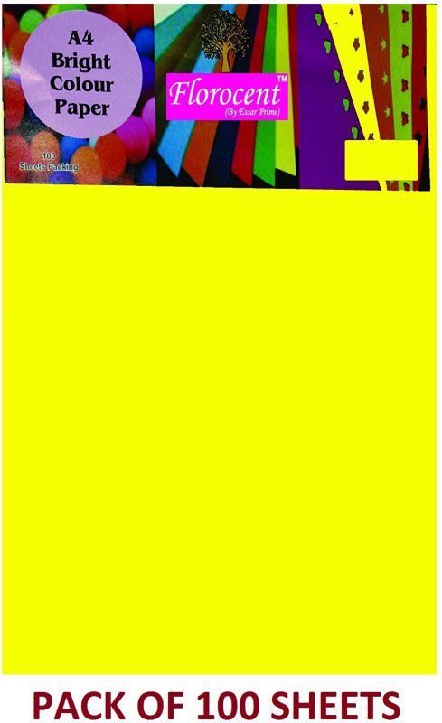 Krux Unrulled A4 Coloured Paper Unruled A4 80 gsm Coloured Paper  (Set of 1, Yellow)