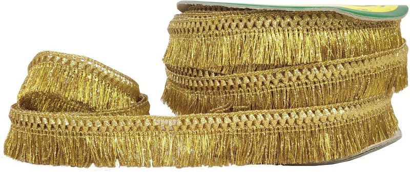 Stylewell CWG0326 (Length:18mtr Roll, Width: 2.5cm) Golden Zari Kiran Gota Patti Trim Lace Border Lace Reel  (Pack of 1)