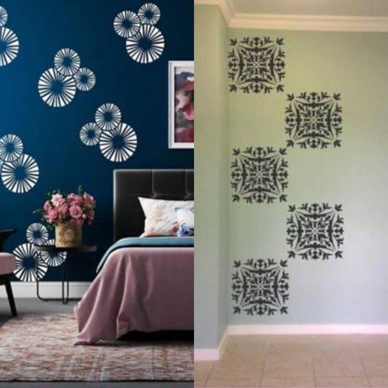 Aaradhya Collection A536_A573 Wall Stencil Stencil  (Pack of 2, Printed)