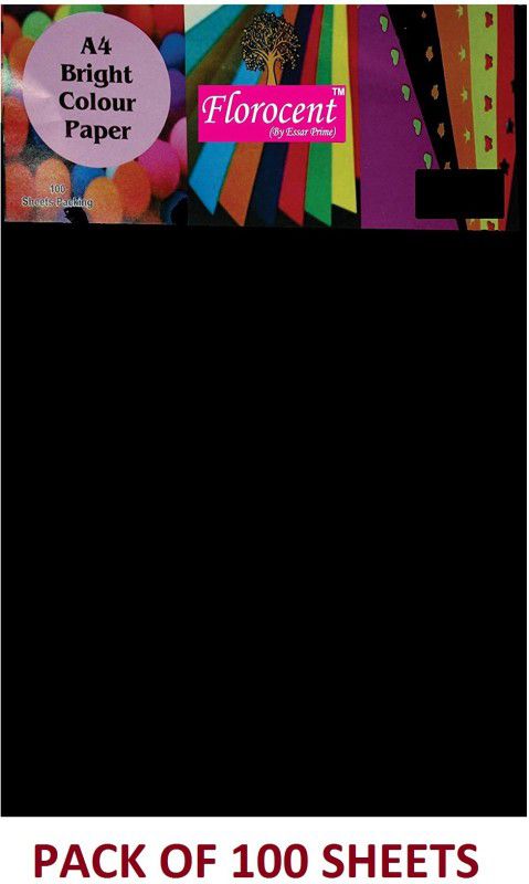 Crazeis A4 Colored 80 GSM Series Unruled A4 80 gsm Drawing Paper  (Set of 1, Black)