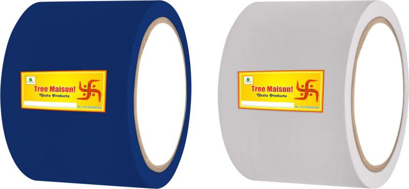 TREEMAISON Tape For Vastu Dosh Remedy For Bathroom And Entrance (Color-White:Blue, Pack-02) Drafting Tape  (3 inch x 25 m)