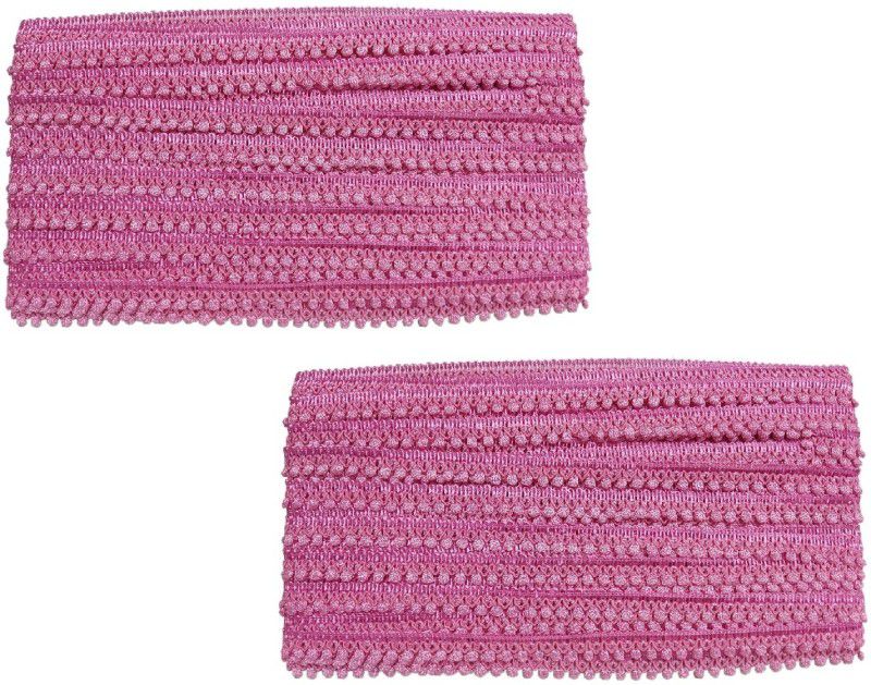Adhvik CWG0114-010 Set Of 2 (25 Mtr Roll and 1.2cm Width) Pink Payal Gota Trim Laces and Borders for Bridal Ethnic Dresses Suits Sarees Falls Lehengas Embellishment Clothes Apparels Sewing Decorations Arts and Crafts Lace Reel  (Pack of 2)