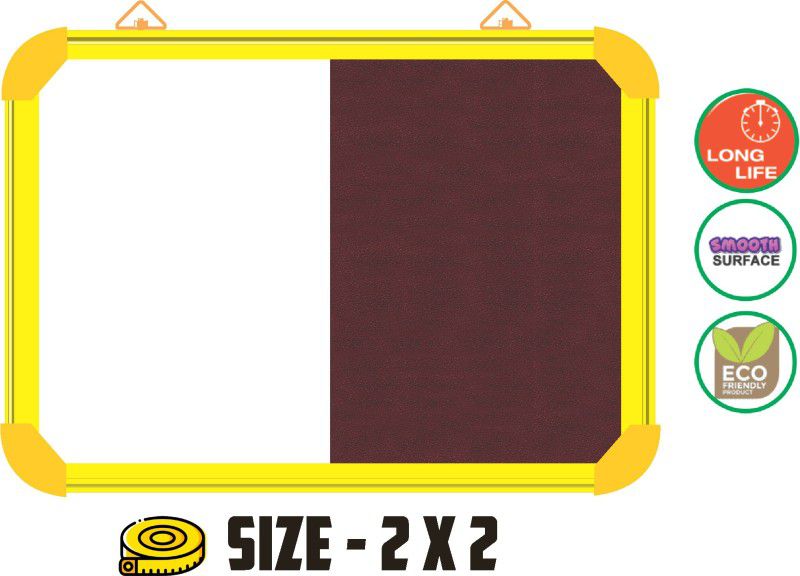 WRITING AND DISPLAY NON MAGNETIC board for office & school lightweight 2*2 feet, YELLOW Aluminium(SANGRIA)Bulletin Board Bulletin Board NON MAGNETIC BOARD Bulletin Board CORK Bulletin Board  (SANGRIA)