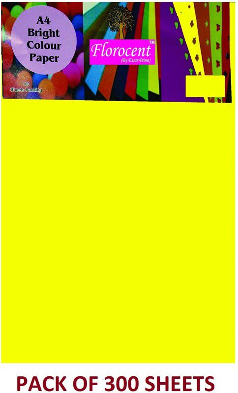 Crazeis A4 Colored 80 GSM Series Unruled A4 80 gsm Drawing Paper  (Set of 1, Yellow)