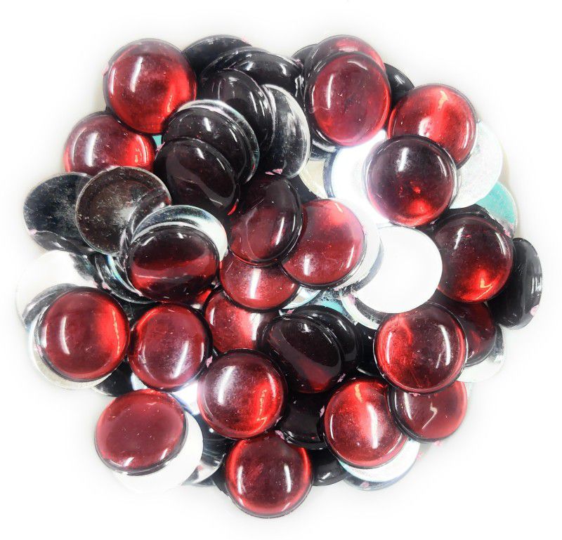 LECRAFT hafe round pestable acrylic kundan stone 14mm/140pc/merron merron Beads  (140 g)