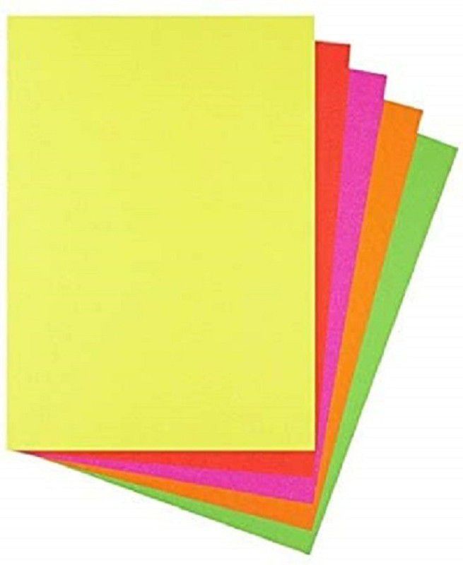 Eclet 50 pcs Color Sheets Copy Printing Papers/ Art and Craft Paperble Sided Colored Folding School, Office Stationery A4 90 gsm Coloured Paper  (Set of 10, Multicolor)