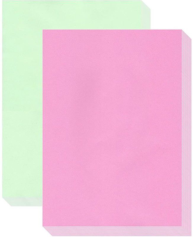 ESCAPER Rose & Mint Colour Paper A4 Size Bundle (80 Sheets Pack - 297mm x 210mm) Unruled A4 75 gsm A4 paper  (Set of 2, green,pink)