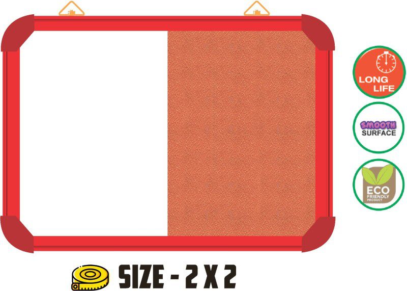 WRITING AND DISPLAY NON MAGNETIC board for office & school lightweight 2*2 feet, RED Aluminium(DAGO ORANGE)Bulletin Board Bulletin Board NON MAGNETIC BOARD Bulletin Board CORK Bulletin Board  (DAGO ORANGE)
