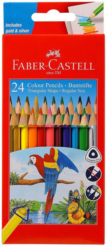 FABER-CASTELL NA Triangular Shaped Color Pencils  (Set of 24, 24 Shades)