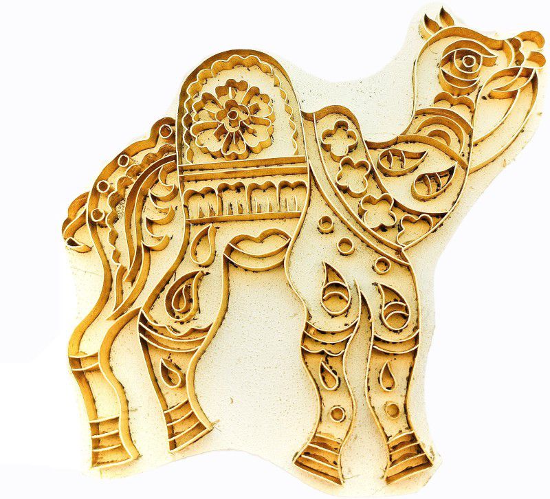 Nuzhat wooden brass block Royal fancy Camel design for printing fabric, paper, clay, pottery, & decoration our home, office, kitchen etc Printing Blocks  (Pack of 1)