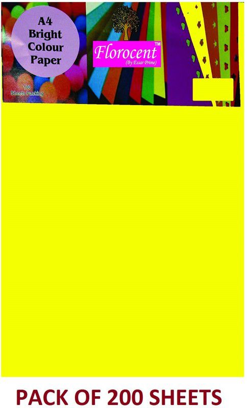 Krux Unrulled A4 Coloured Paper Unruled A4 80 gsm Coloured Paper  (Set of 2, Yellow)
