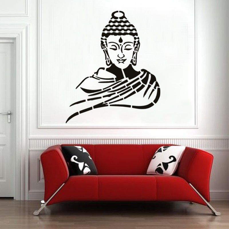 JAZZIKA Wall Stencils Pack of 1 (Size:- 24X40 Inch) Spiritual Buddha DIY Reusable Design Pattern Style- 36055 Home Decor Arts Wall Stencil  (Pack of 1, 