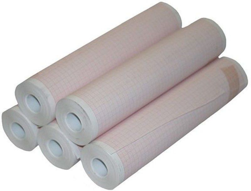 cardioprint ECG PAPER RULED 215MM * 20 MTRS 50 gsm Graph Paper  (Set of 5, Pink)